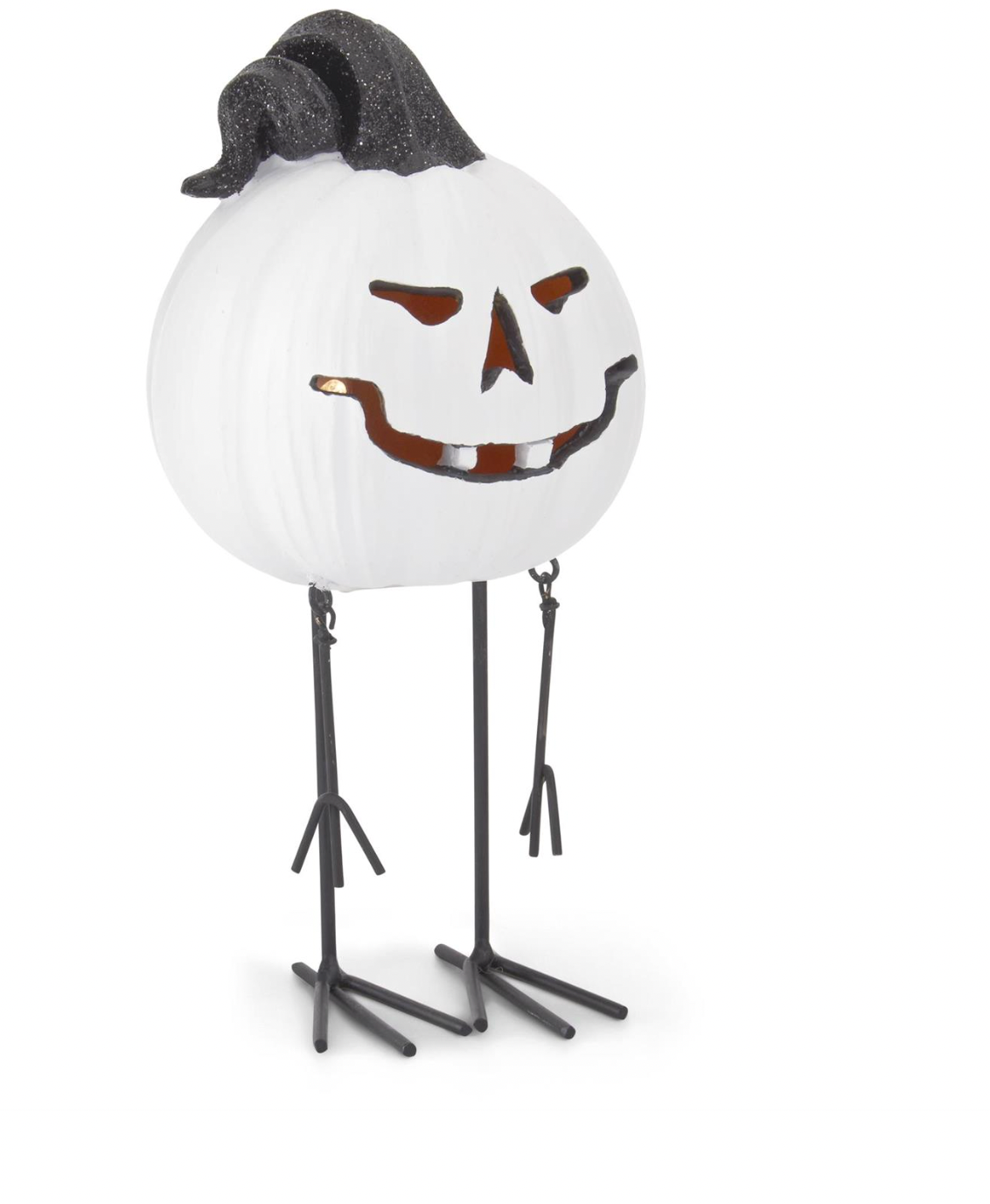 8.25" & 8"  Black / White LED Pumpkins - SET OF 2