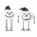 5.5" & 5"  Black & White LED Pumpkins - SET OF 2