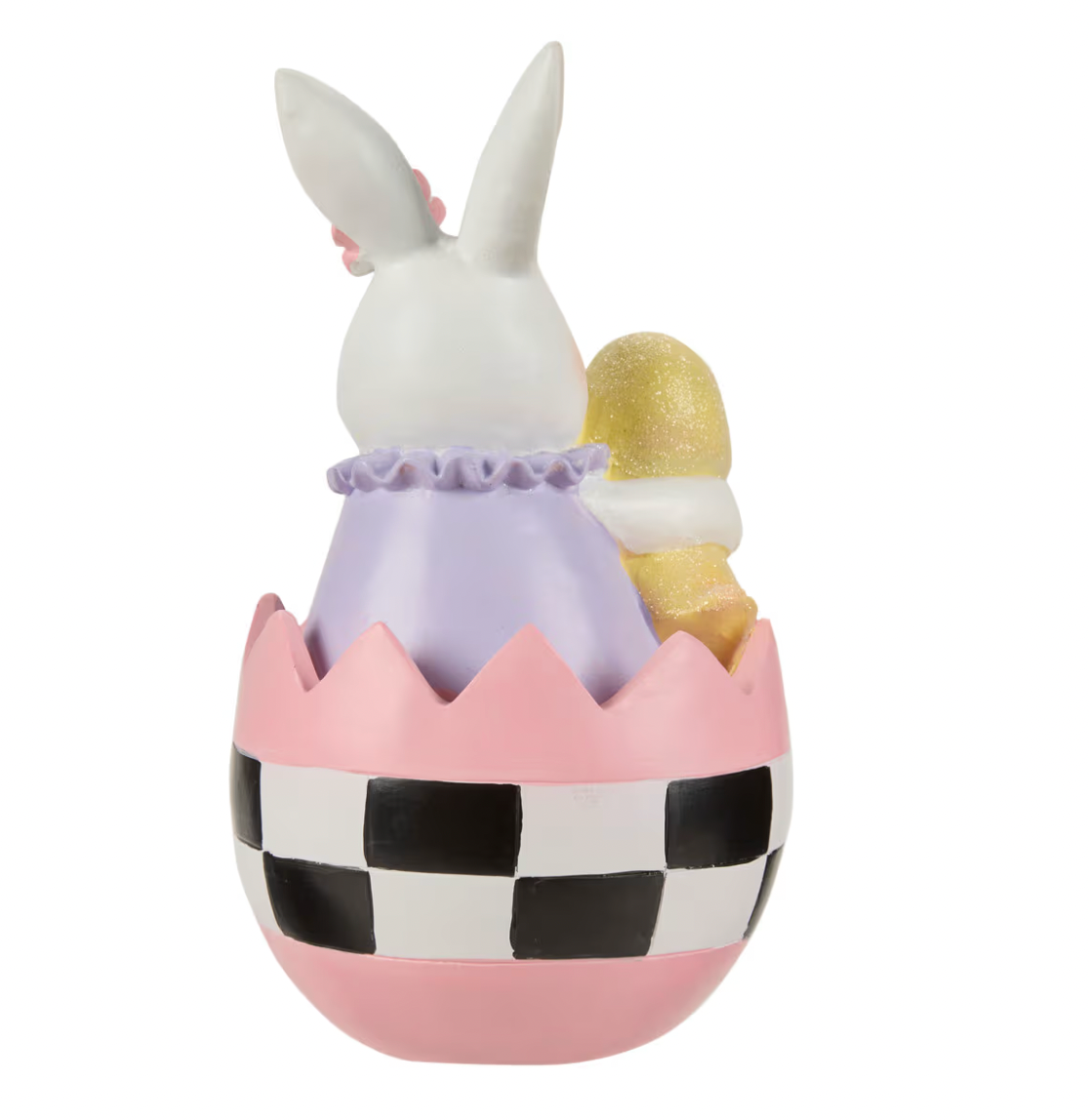 Royal Easter - 10" Resin Check Egg with Bunny