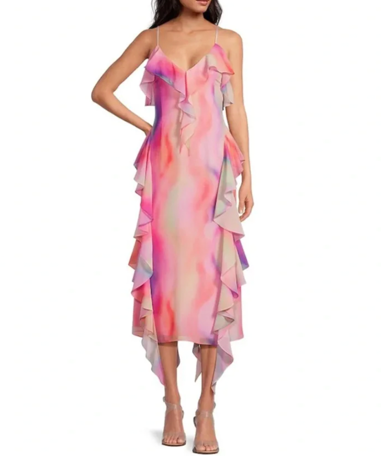 Watercolor Chiffon Dress