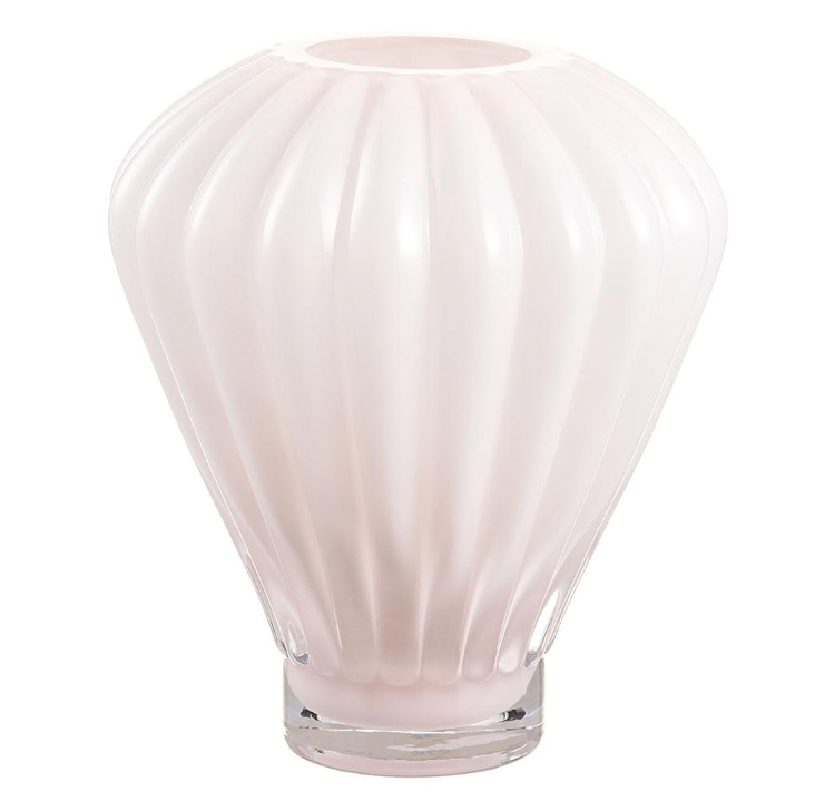 10.5" x 9" Pink Glass Vase