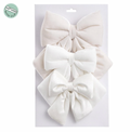 5"-7" Velvet Bow With Clip - SET OF 3