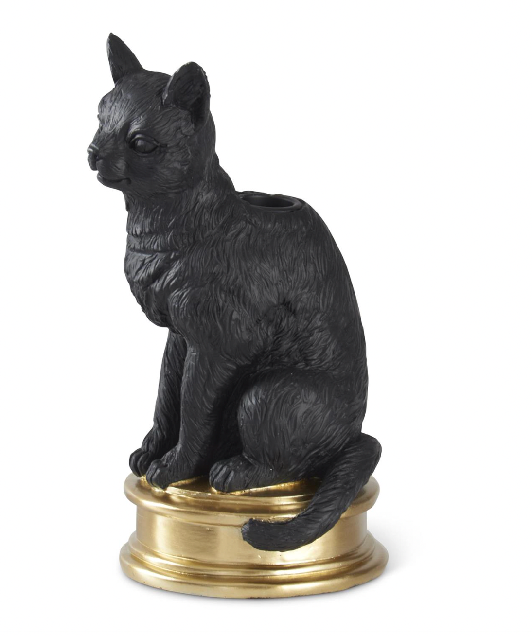 8.75" Black Cat Taper Candleholder