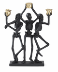 14.25" - Black Resin Skeleton Taper Candleholder