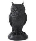 6.75" Black Resin Owl Taper Candleholder