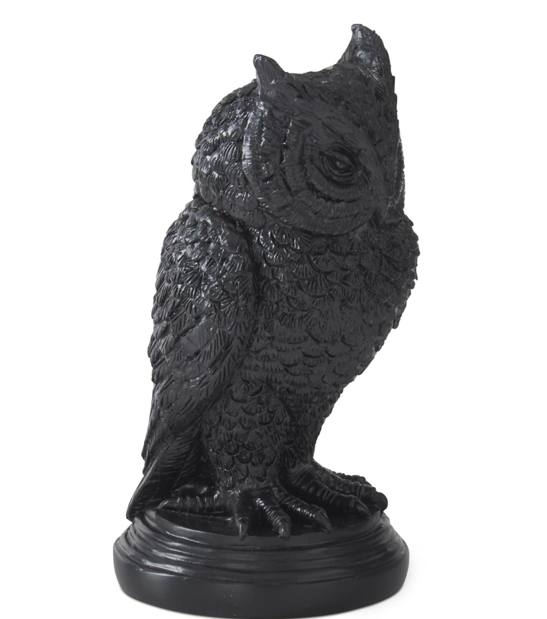 6.75" Black Resin Owl Taper Candleholder