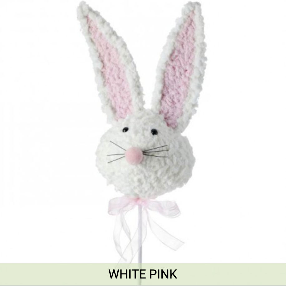 FURRY EASTER BUNNY HEAD PICK 25"