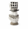 18" RESIN BUNNY WITH TOP HAT VASE