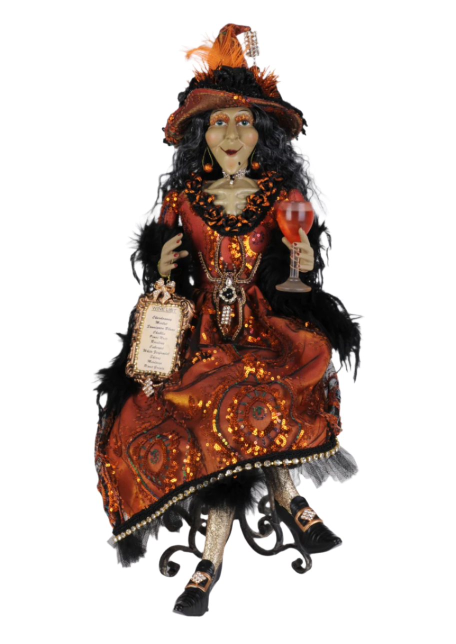 26" Wine Elegance Sitting Witch