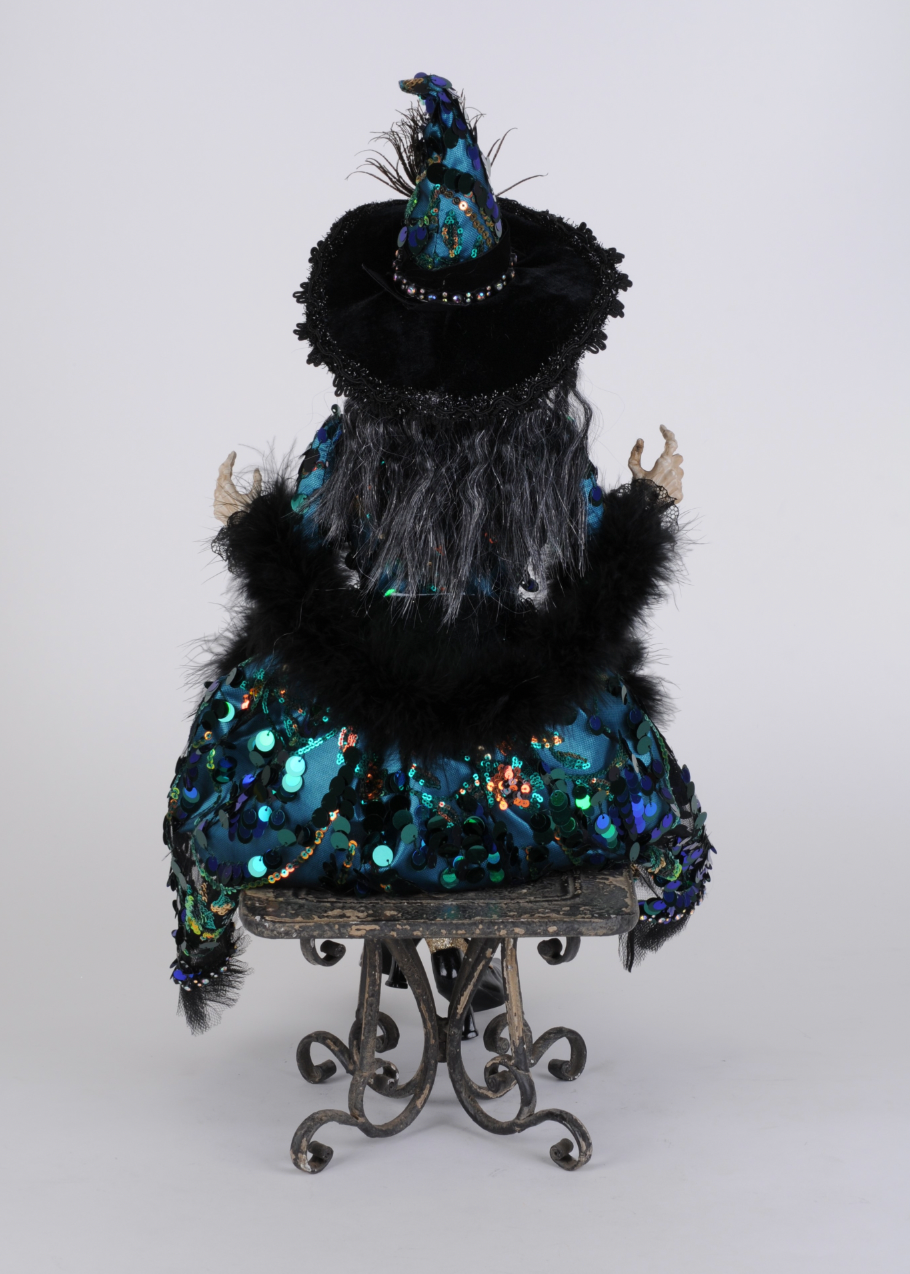 26" Glitzy Pecock Witch