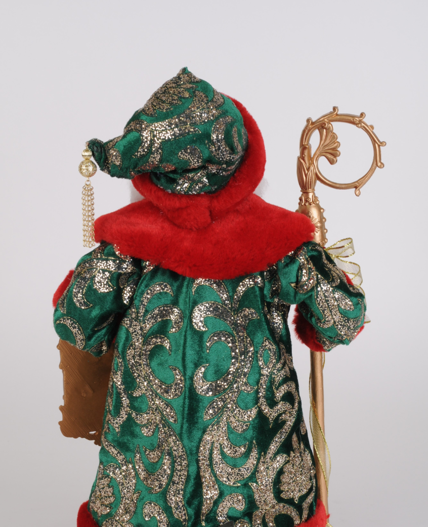 Christmas Carousel Collection - 17" Evergreen & Crimson Santa