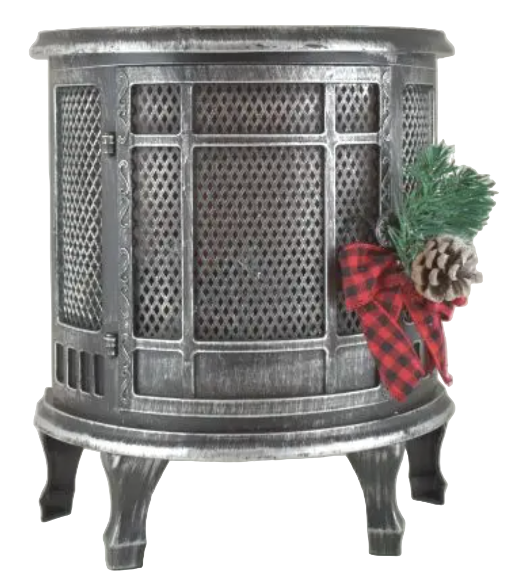 Christmas Carousel Collection - 13" Lighted Fireplace Christmas Decor