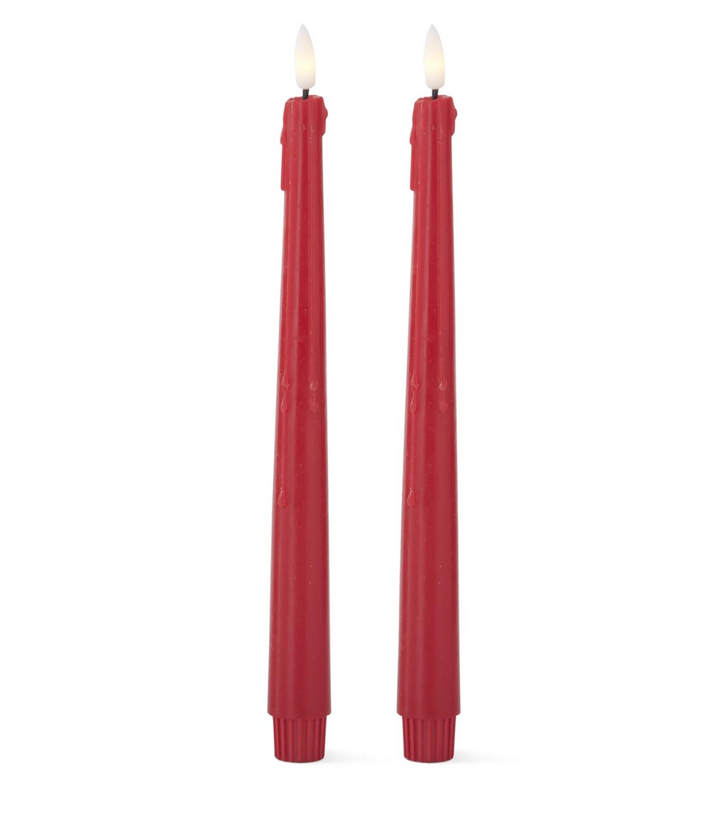 Christmas Carousel Collection - 11.5 Inch Cream LED Drip Taper Candles