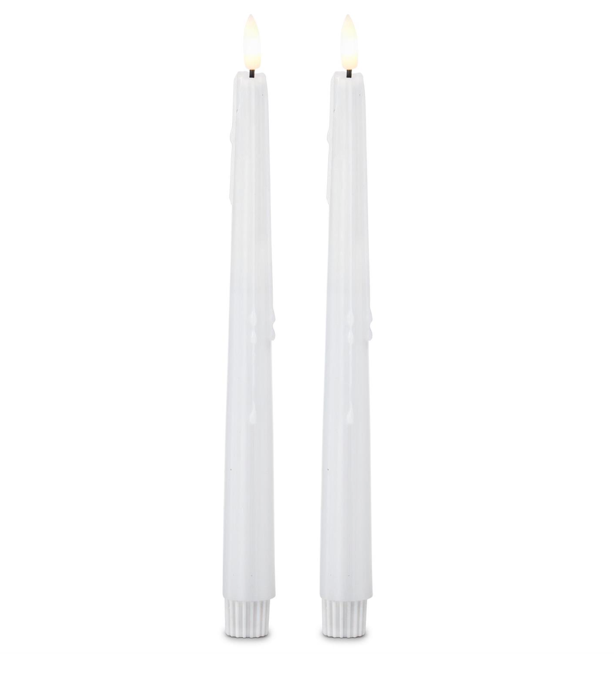 Christmas Carousel Collection - 11.5 Inch Cream LED Drip Taper Candles