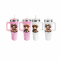 Valentine's Day - Rhinestone Highland Cow Tumbler 40oz