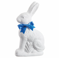 19" White Bunny With Blue Bow