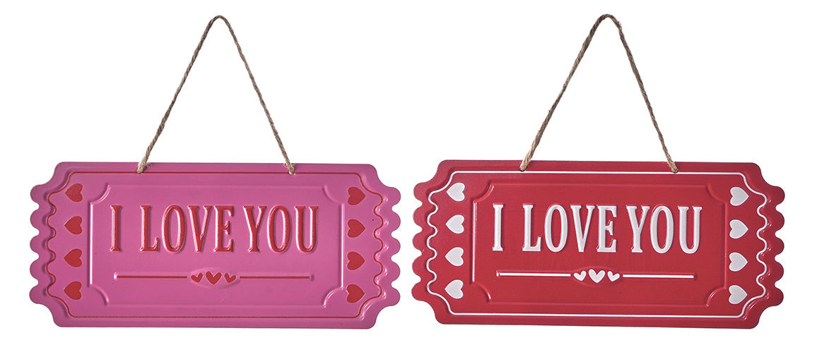 Valentine's Day - 10" METAL LOVE YOU WALL DECOR