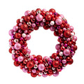 24" Pink ? Red Ball Ornament Wreath