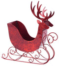 Christmas Carousel Collection - 18.5" Metal Reindeer Sleigh