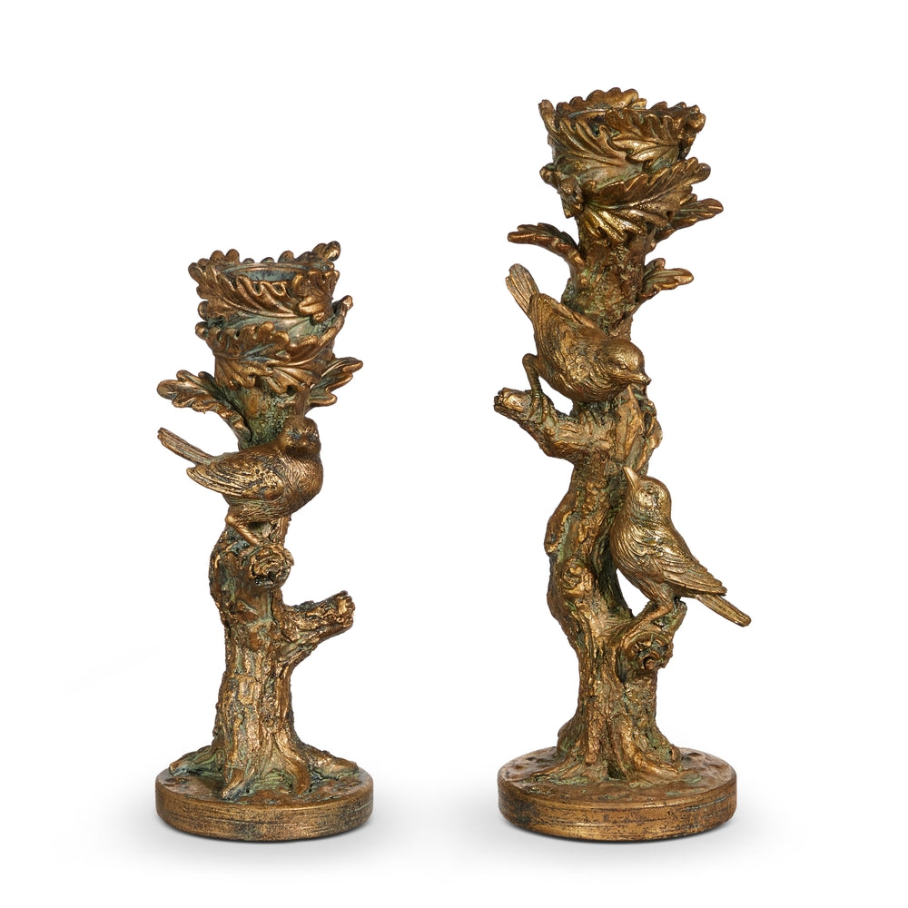 9.25" Bird on Branch Candlesticks - SET OF 2