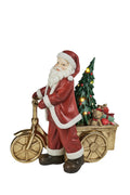 Christmas Carousel Collection - 19" RESIN LED SANTA TRICYCLE CART