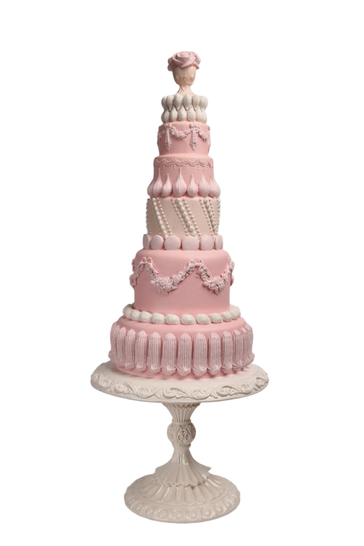 30.5" PINK RESIN CAKE ON STAND