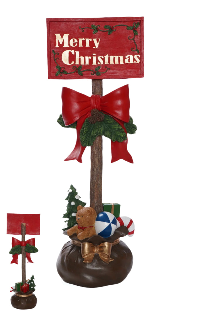 Christmas Carousel Collection - 36" MERRY CHRISTMAS SIGN/GIFT BAG BASE