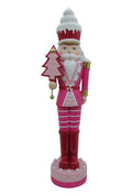 37" PINKMAS SWIRL NUTCRACKER SOLDIER HOLDING TREE