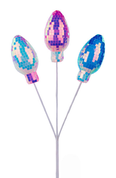 16.75"L IRIDESCENT LIGHT BULB PICK  BLUE/WHITE/PINK