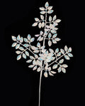 23"L GLITTER/METALLIC MINI LEAF SPRAY WHITE/IRIDESCENT