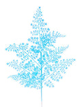 23"L GLITTER MAIDENHAIR FERN SPRAY IRIDESCENT ICE BLUE