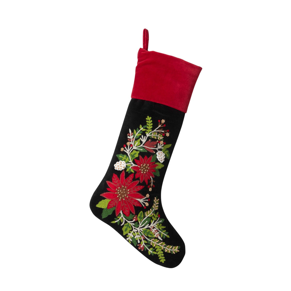 Christmas Carousel Collection - 20" Poinsettia Stocking