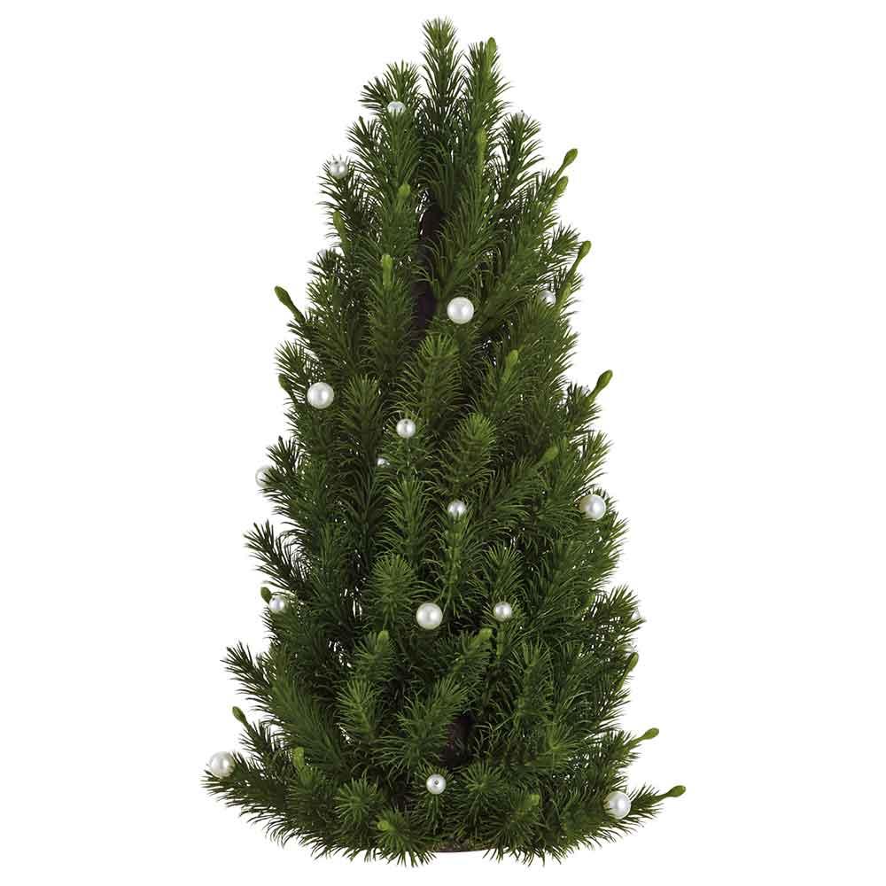 17" Pearl Pine Cone Topiary