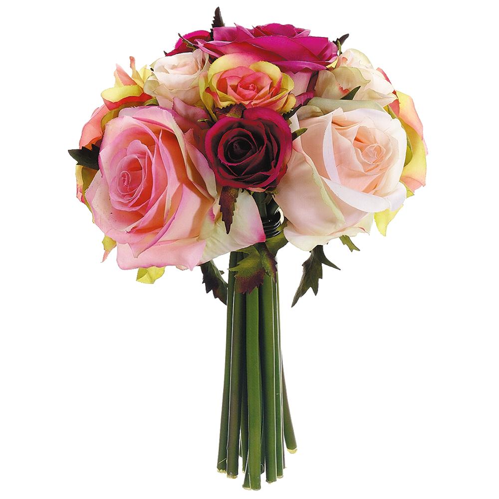 9" Confetti Rose Bouquet - Fuchsia / Pink