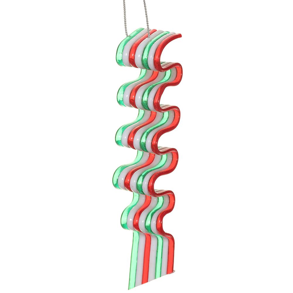 Christmas Carousel Collection - 5.5" Swirl Candy Ornament  Red Green