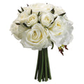 9" Confetti Rose Bouquet - White