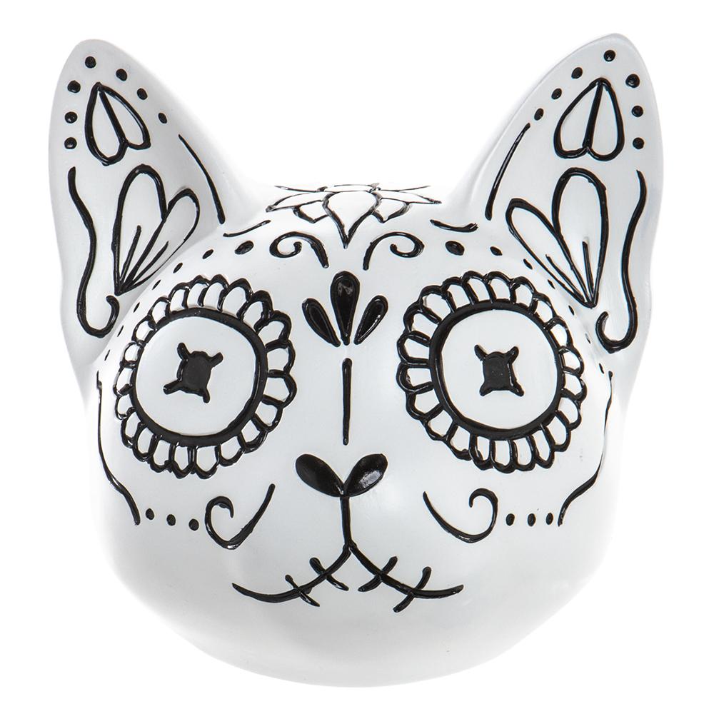6.75" Resin Halloween Cat Head