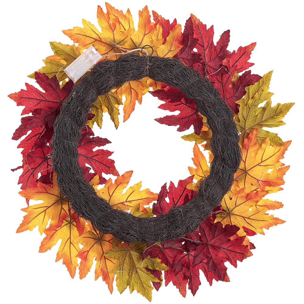 24" Maple Leaf Wreath with LED