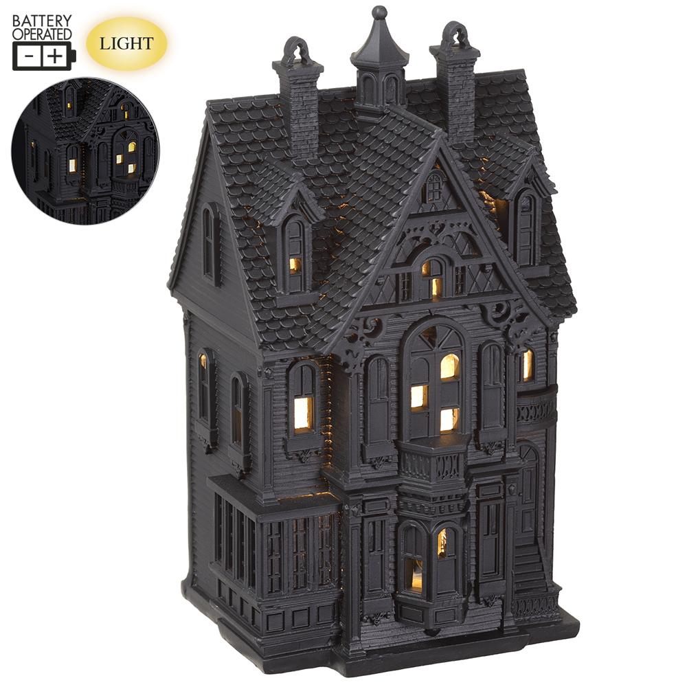 9" Resin Haunted House - Battery Operated