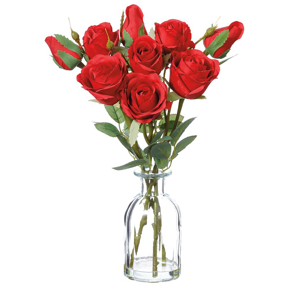 Valentine's Day - 	13.5" Roses in Glass Vase