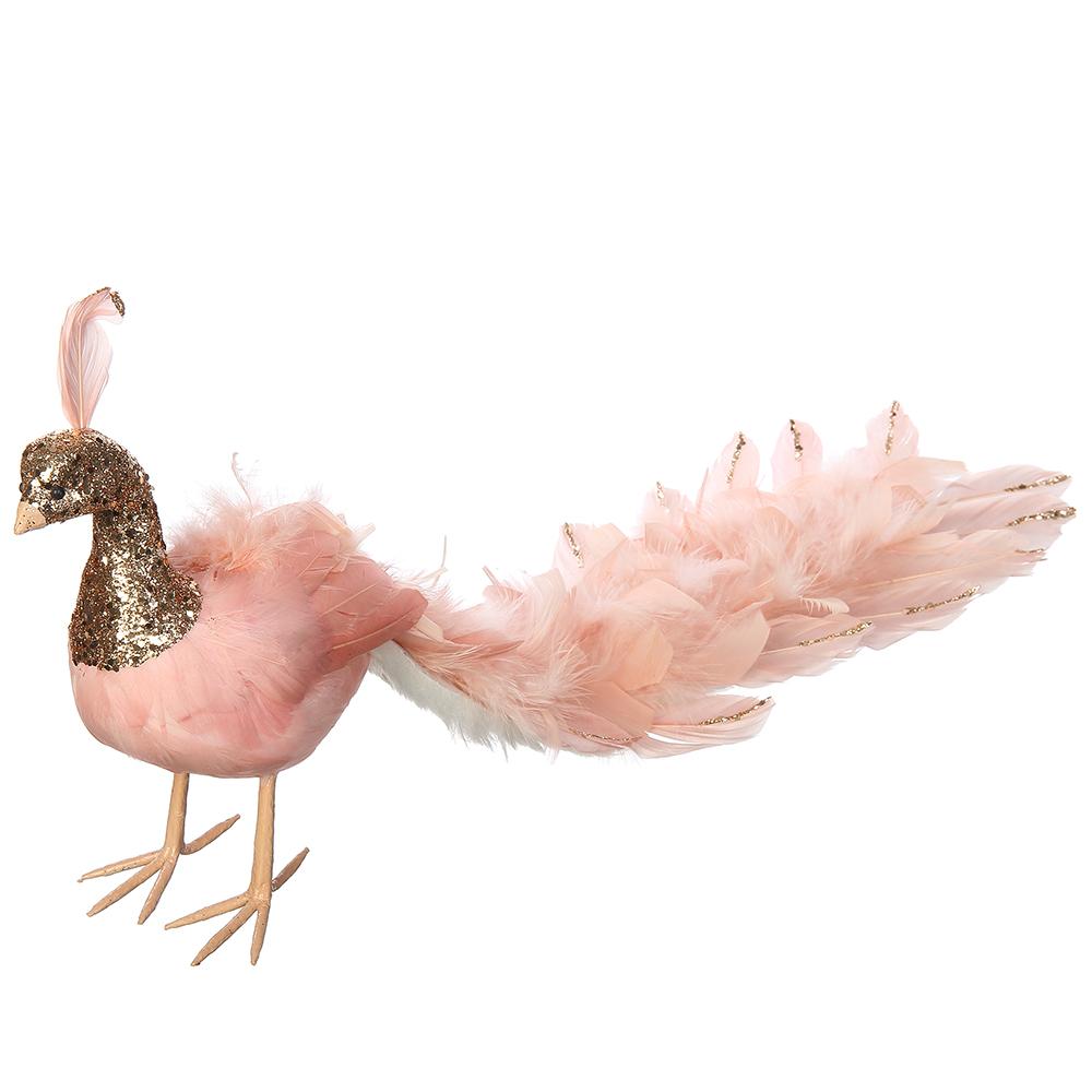 24"L Glittered Peacock Pink Gold