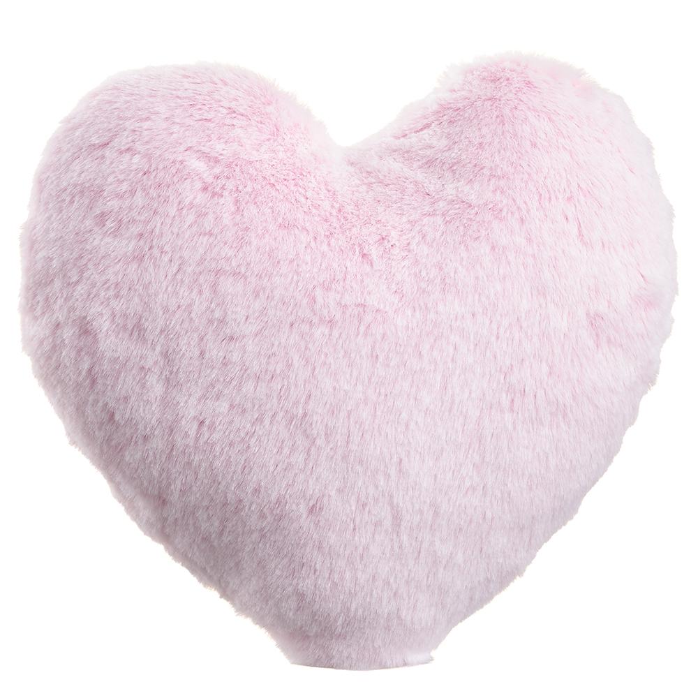 Cupids Valentine - 9.5" Furry Pink Heart Pillow
