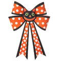 25" Halloween Polkadot Bow Wall Decor With Cat