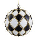 4" Glittered Harlequin Ball Ornament
