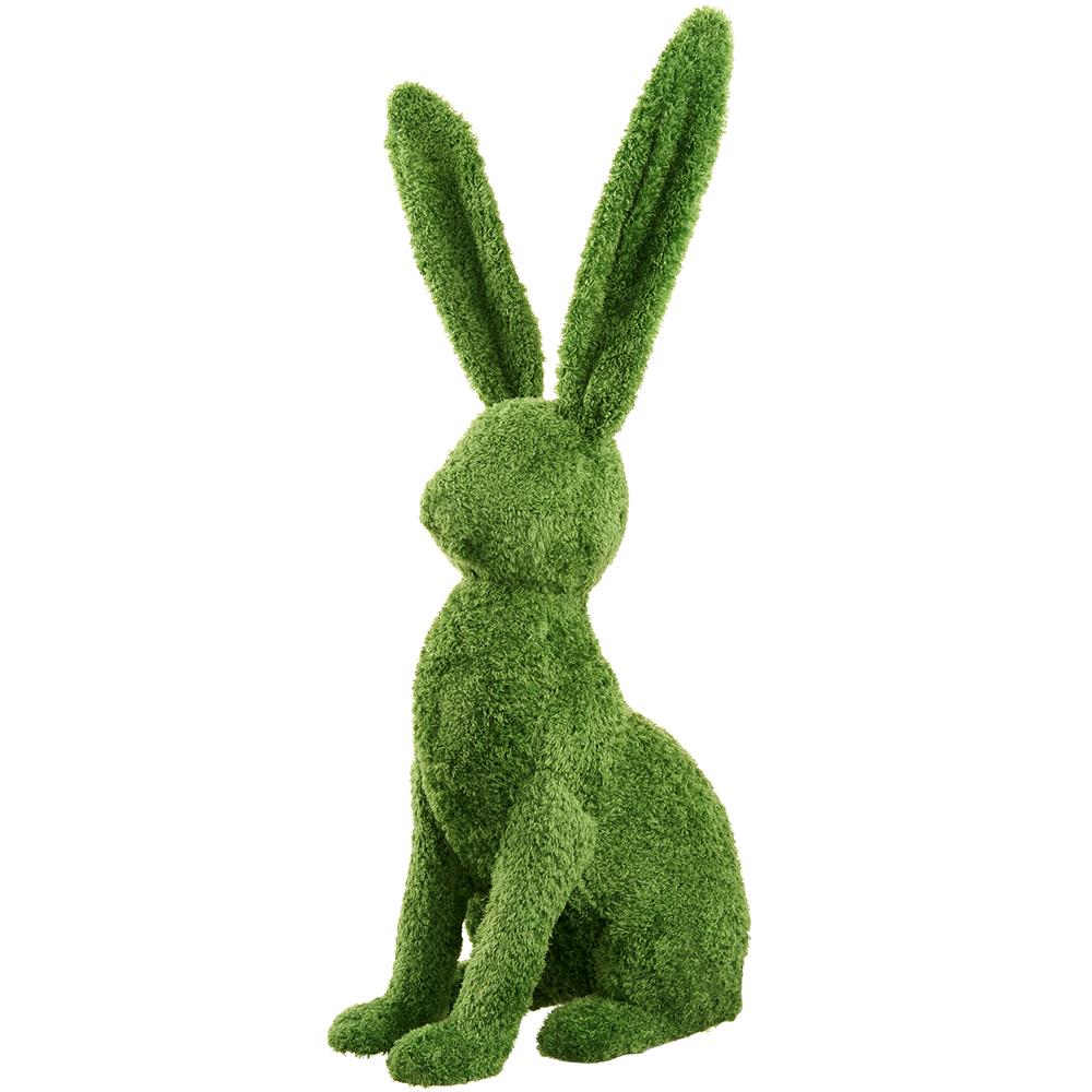 21" FURRY MOSS COVERED BUNNY