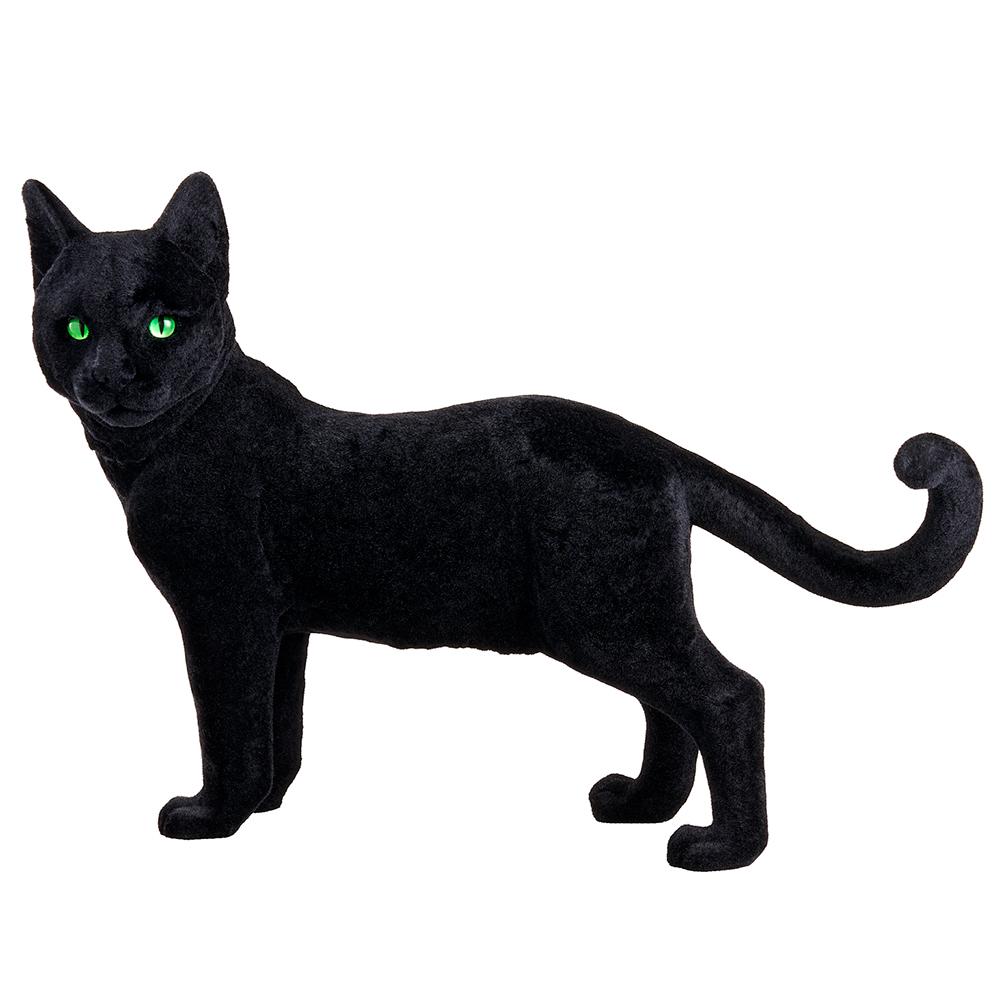 21" Flocked Black Cat