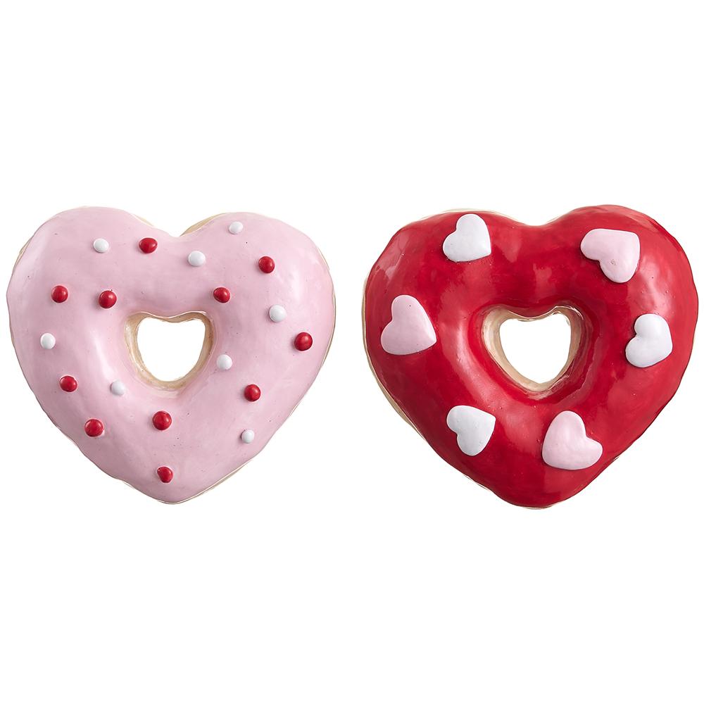 Valentine's Day - 3.5" Resin Heart Donut - SET OF 2