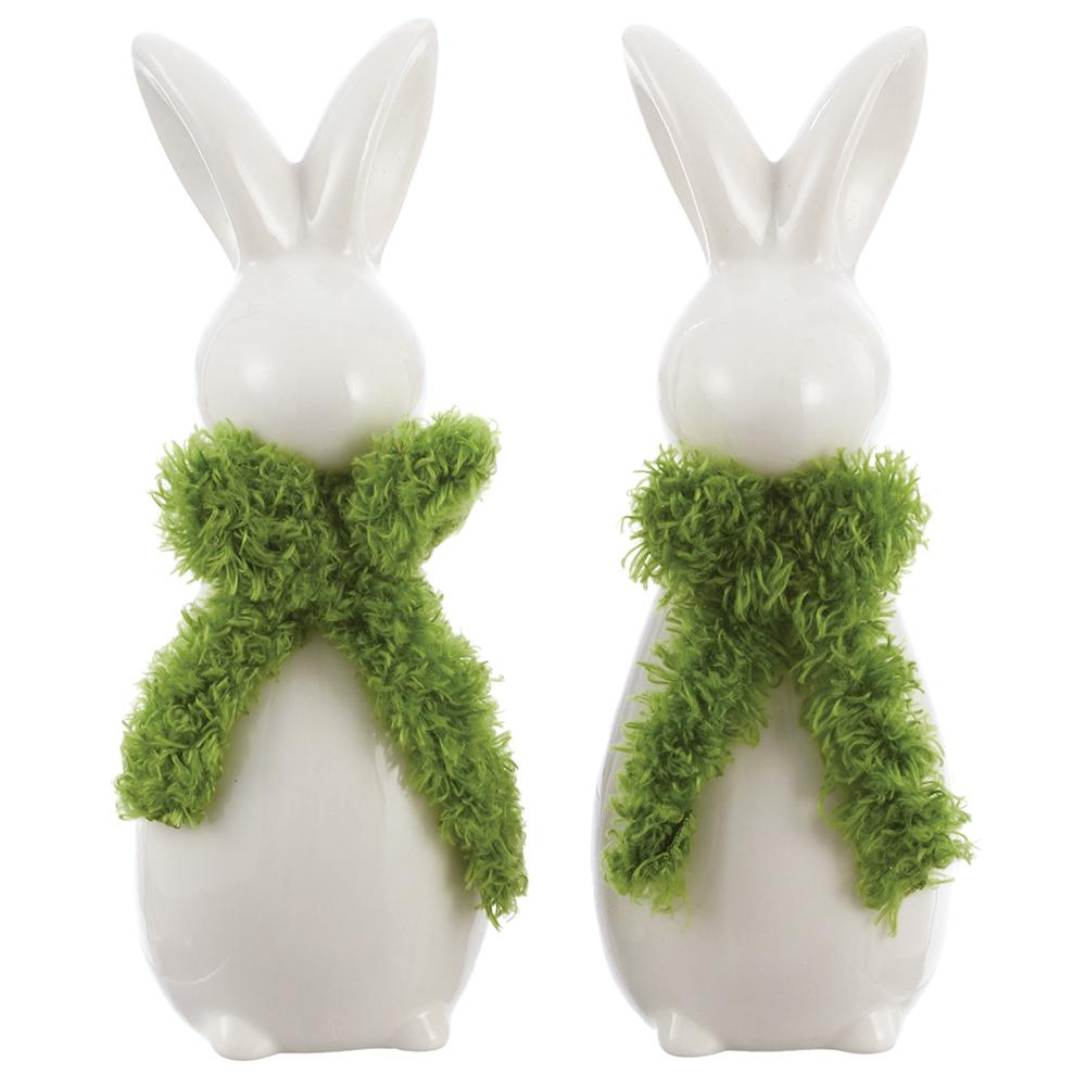 7" Bunny with Mossy Bow - SET OF 2