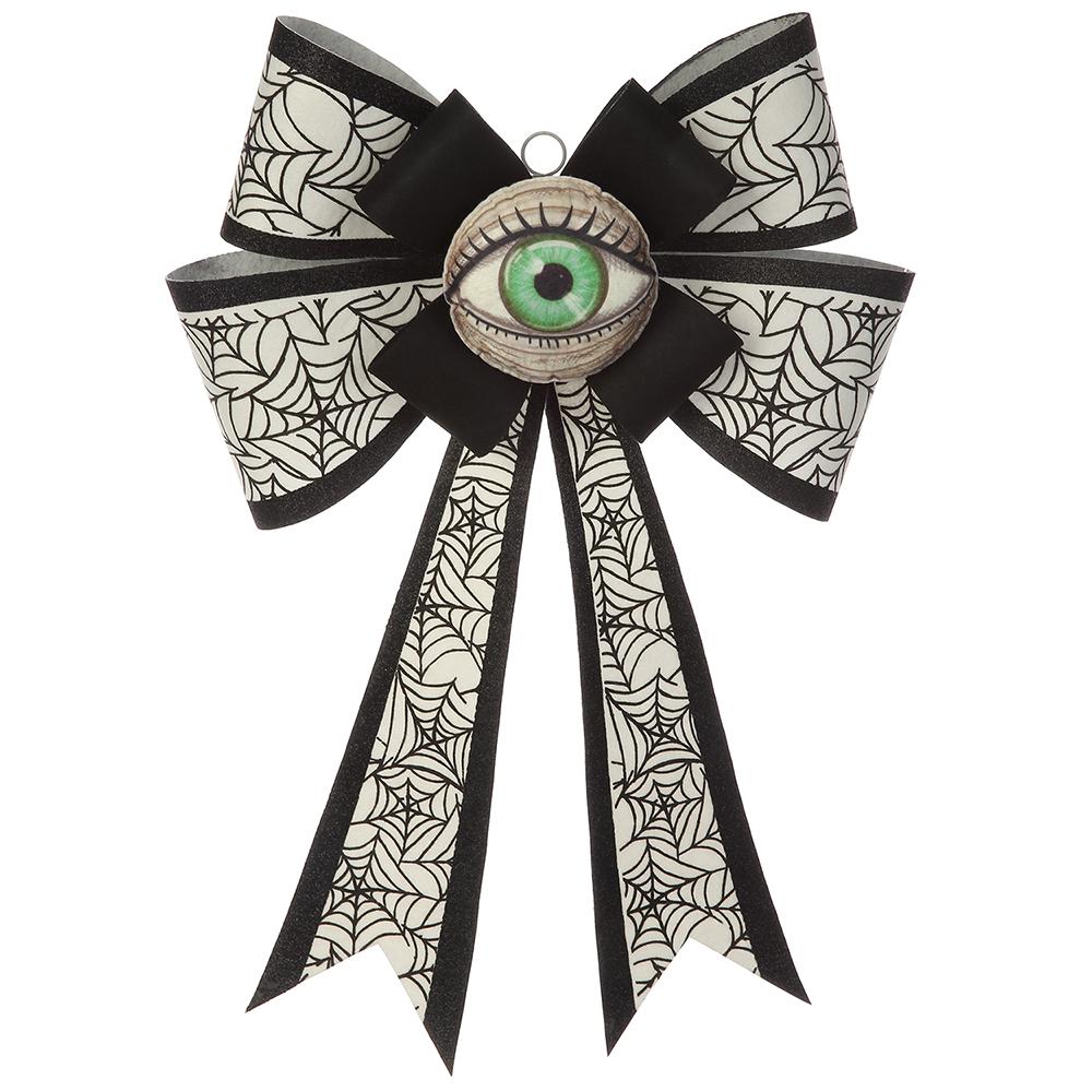 25" Spider Web Bow Wall Decor With Eye