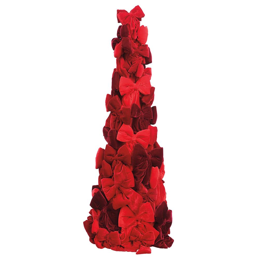 Christmas Carousel Collection 47" Velvet Bow Tree Red